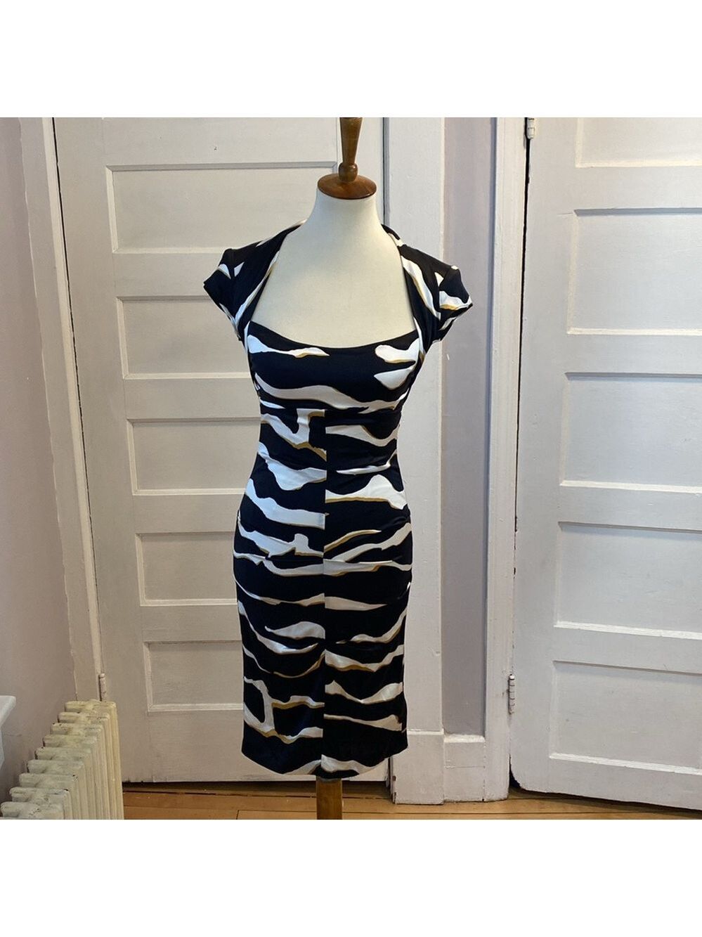 Vintage Cache Silk Dress, Size 4